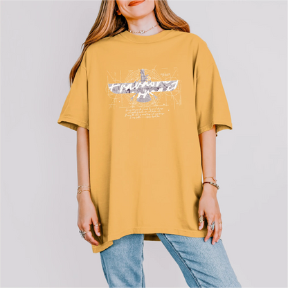 Fravashi in Red Grid cotton graphic T-shirt