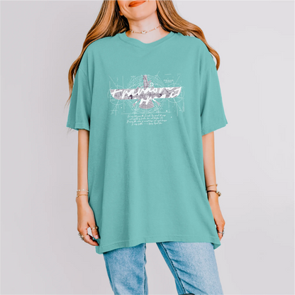 Fravashi in Red Grid cotton graphic T-shirt