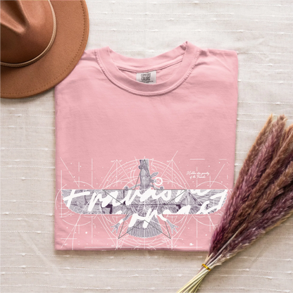 Fravashi in Red Grid cotton graphic T-shirt