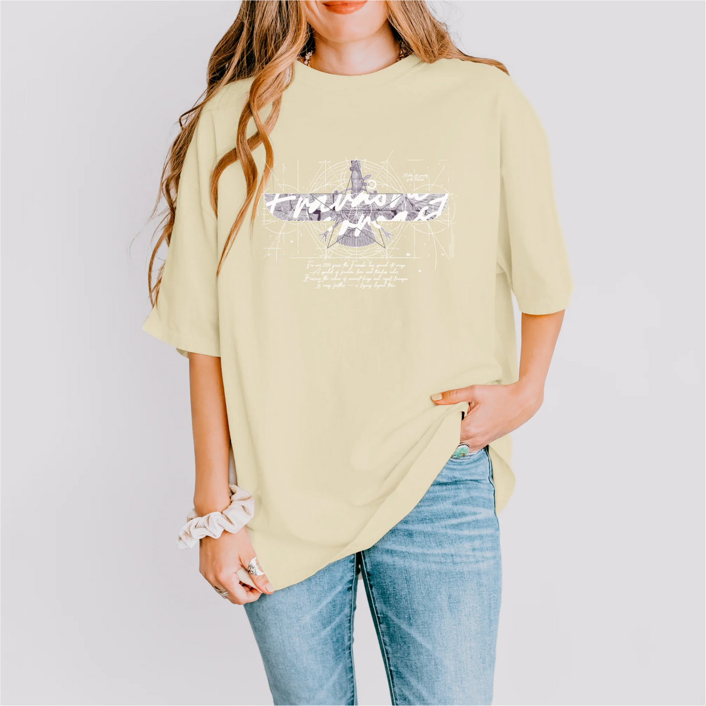 Fravashi in Red Grid cotton graphic T-shirt