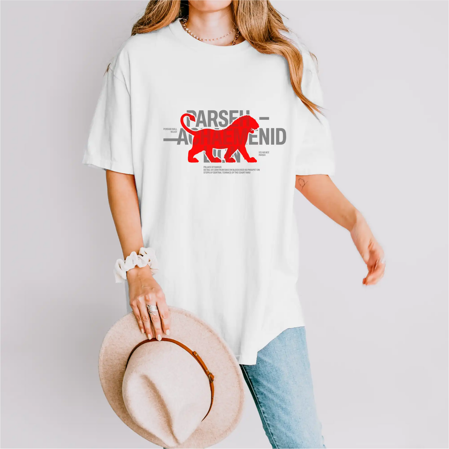 Achaemenid Lion cotton graphic T-shirt