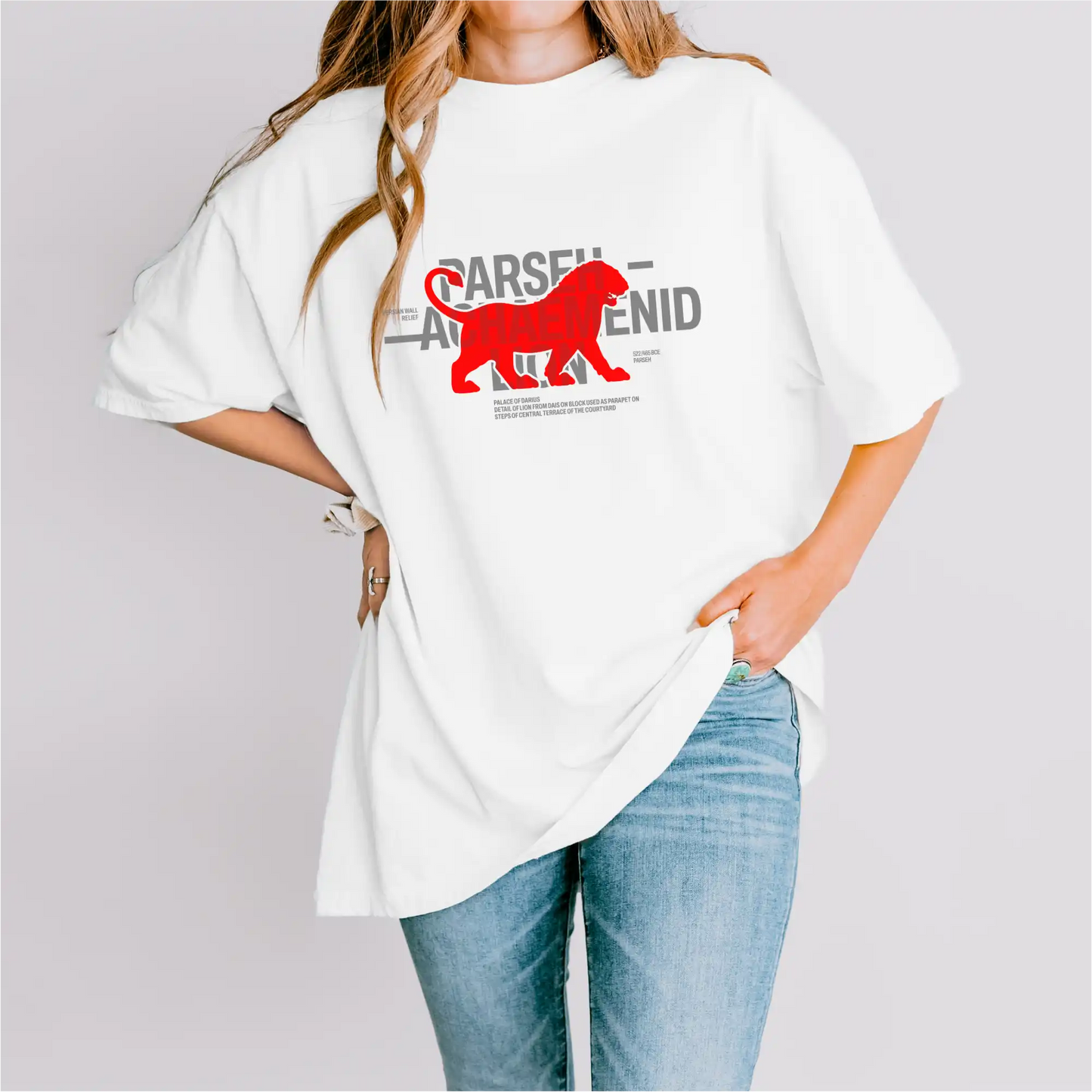 Achaemenid Lion cotton graphic T-shirt