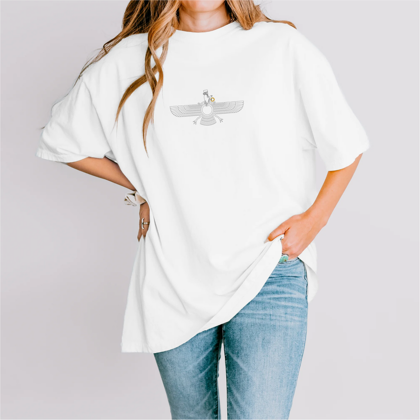 Fravashi Grid cotton graphic T-shirt