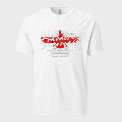 Fravashi in Red Grid cotton graphic T-shirt